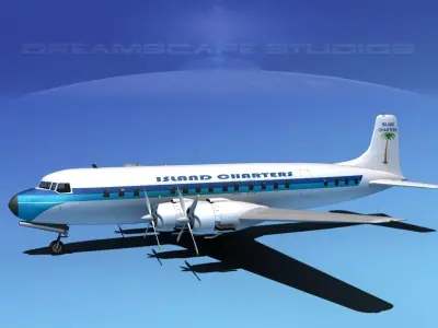 Douglas DC-7C Island Charters 3D model