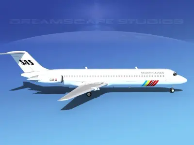 Douglas DC-9-40 SAS 3D model