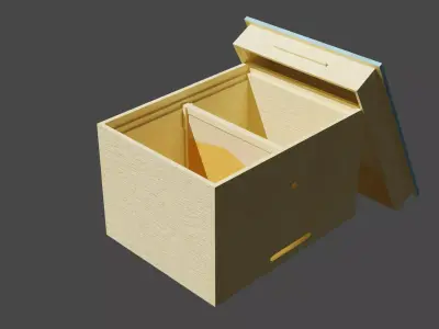 Bee Hive and honeycombs 3D Low-poly 3D model