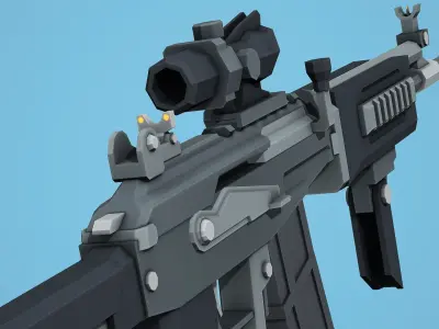 Galil Tactical - Low Poly Mobile Ready Low-poly 3D model