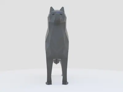 Husky dog lowpoly Low-poly 3D model
