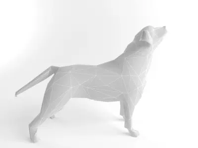 Dog Labrador Retriever Low Poly Game Ready Low-poly 3D model