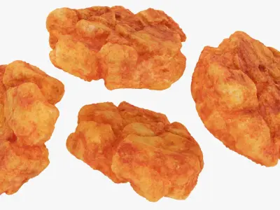 Spicy Rice Crackers in Bowl 3D model