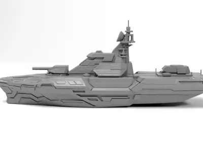 Sci-fi ship 3D print model