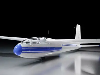 Aircraft-Airplane-Blanik-L13-1958 Low-poly 3D model