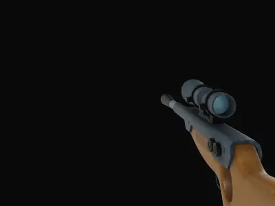 Stylized Sci-fi Battle Snipers Low-poly 3D model