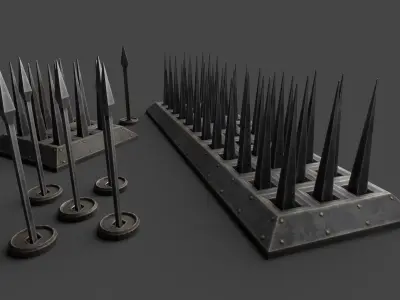 Low-Poly Spikes Traps Low-poly 3D model
