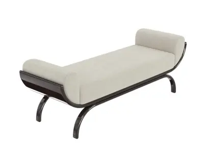 Custom made bench with curved arms 3D model