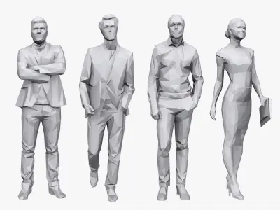 Lowpoly People Business pack 3D model