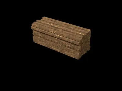 Wood stack Low-poly 3D model