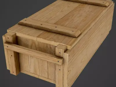 Wooden Ammo Box - PBR Game-Ready Low-poly 3D model