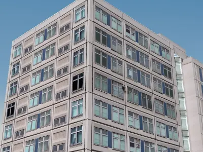 Building Lowpoly apartment with roof Low-poly 3D model