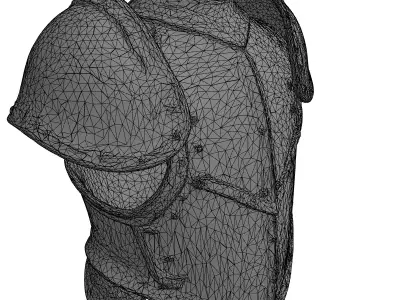 Medieval Knight Chest Armor Pauldrons Low-poly 3D model