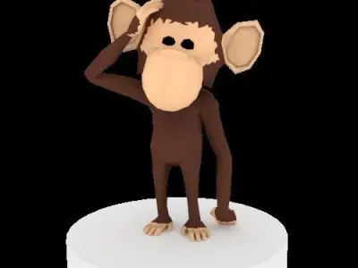 Monkey Free low-poly 3D model