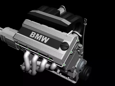 Engine 4 cylinders double cam electronic injection 16v- M42B18 3D model