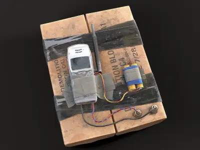 C4 Plastique Bomb Low-poly 3D model