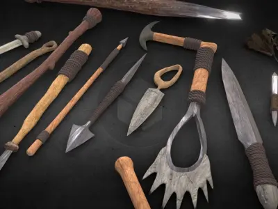 Primitive Weapons Low-poly 3D model