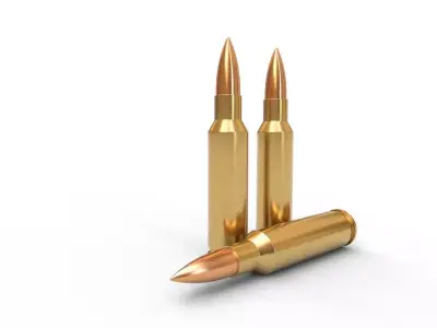 300 Ruger CM Ammo Low-poly 3D model