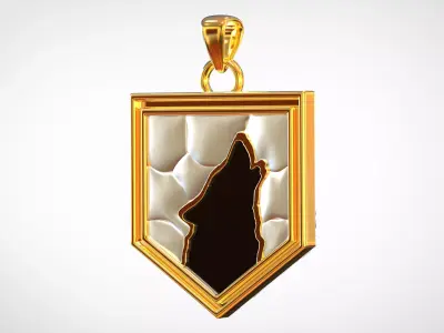 Howling Wolf Pendant Free 3D print model
