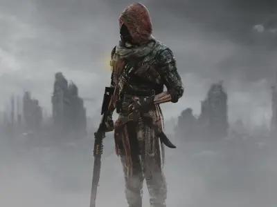 Post Apocalyptic Man Low-poly 3D model