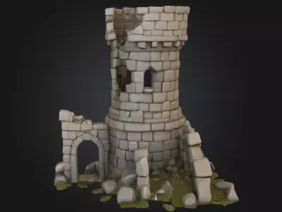 Forsaken Stronghold Low-poly 3D model