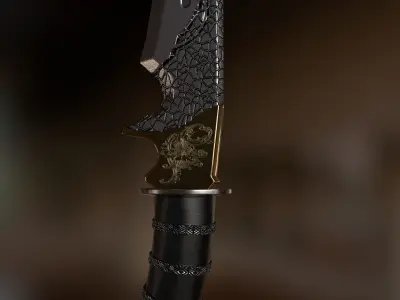 Hunting Knife HQ Free low-poly 3D model