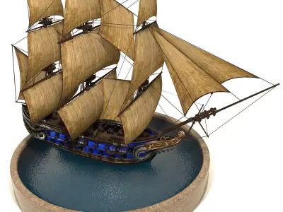 Pirate Ship Low-poly 3D model