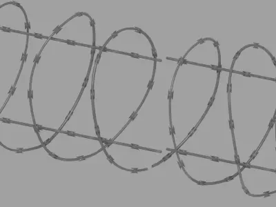 Barbed Wire Fence 3D model