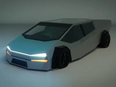 Low Poly Sci-Fi Car 02 Low-poly 3D model