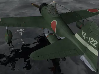 Nakajima A6M2-N Rufe 3D model