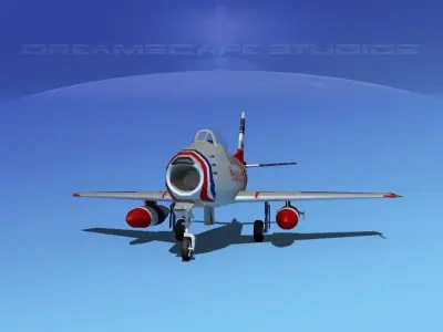 North American F-86 Sabre Jet V06 USAF 3D model