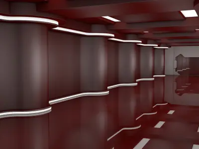 Sci Fi Corridor 3D model 184
