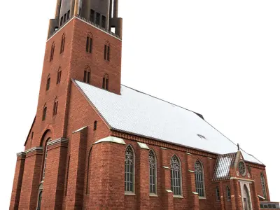 Hamburg StJacobi Kirche Low-poly 3D model