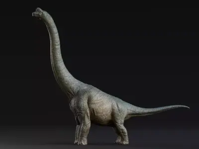 Low poly Realistic Dinosaur - Brachiosaurus Low-poly 3D model