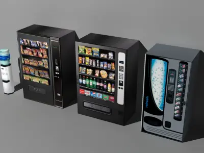Office Drink Machines Low Poly Free low-poly 3D model
