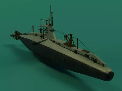 HMS A 13 Sub Low-poly 3D model