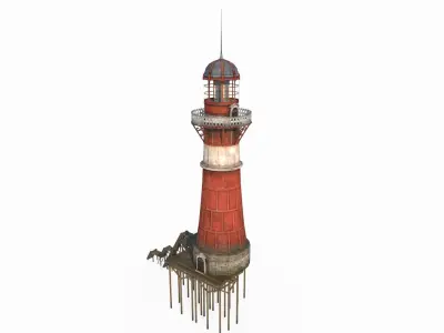 Hand drawn architectural lighthouse 3D model