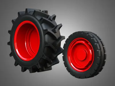 475 DI XP Plus Tractor Wheels and Tires -3d Print File Available 3D model