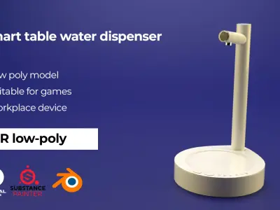 Smart table water dispenser Low-poly 3D model
