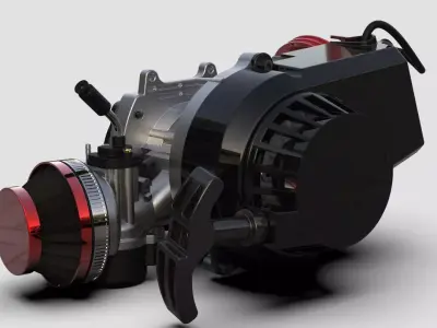 49cc Two-Stroke Engine 3D Model 3D model