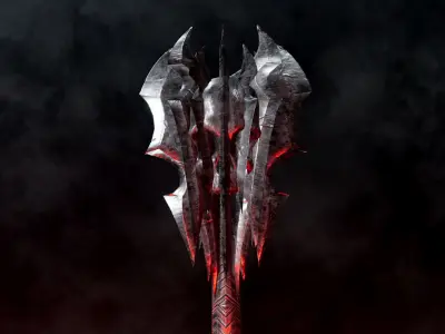 Sauron inspired Demonic Mace - Dark Fantasy Game Ready Weapon Low-poly 3D model