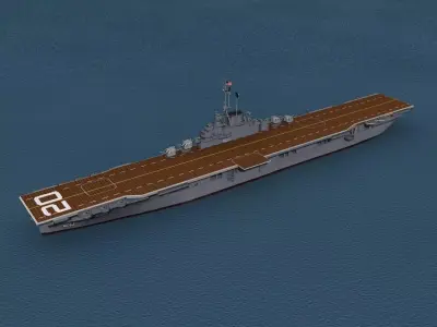 Essex Class Aircraft Carrier CV-20 USS Bennington 3D model