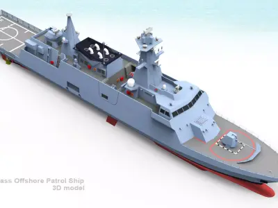 TCG HISAR Class Offshore Patrol Ship 3D model