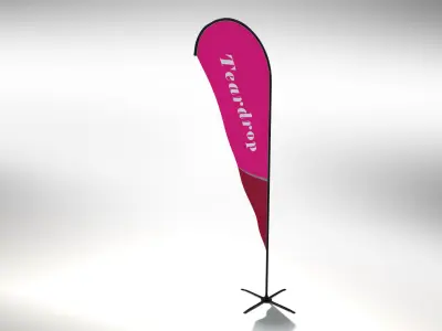 Animated Exhibition Flag-Teardrop 3D model