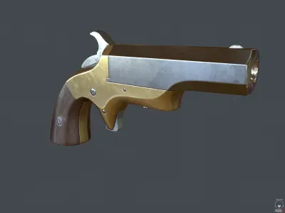 brown southerner derringer Low-poly 3D model