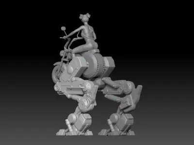 MECHA BIKE ANTIGRAVITY GIRL 2 3D print model