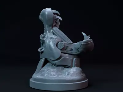 Hippopotamus mecha-robot pen holder pre-supported 3D print model