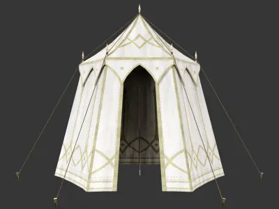 Medieval Noble Camp Tent Medium Low-poly 3D model