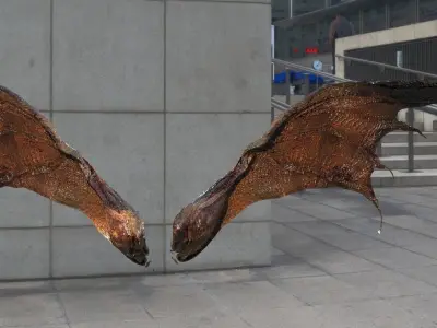 Ancient Jurassic Dragon Wings 3D model