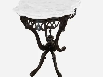 19th Century Anglo-Indian Marble-Top Table 3D model
